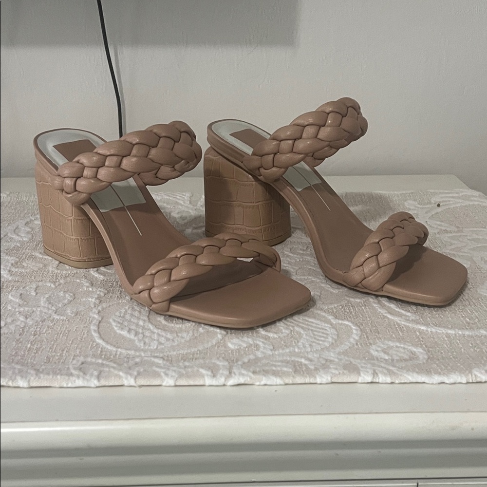 Dolce Vita Braided Tan Block Heels
